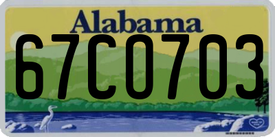 AL license plate 67CO703