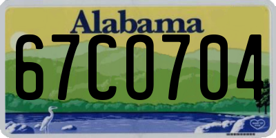 AL license plate 67CO704