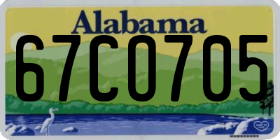 AL license plate 67CO705