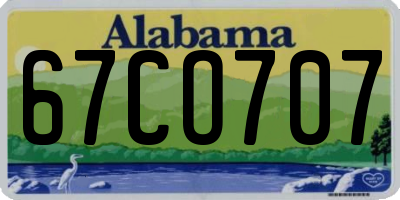AL license plate 67CO707