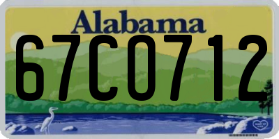 AL license plate 67CO712