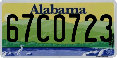 AL license plate 67CO723
