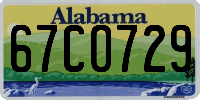 AL license plate 67CO729