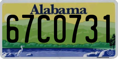 AL license plate 67CO731