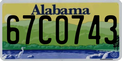 AL license plate 67CO743