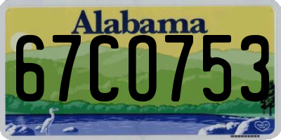 AL license plate 67CO753