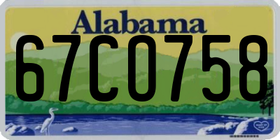 AL license plate 67CO758