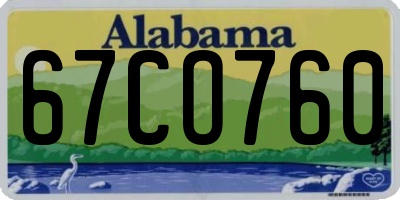 AL license plate 67CO760