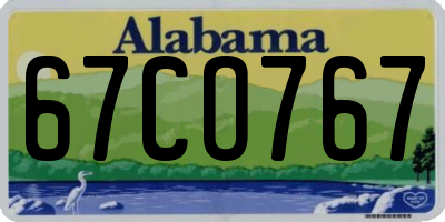 AL license plate 67CO767
