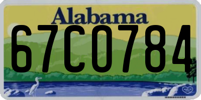AL license plate 67CO784
