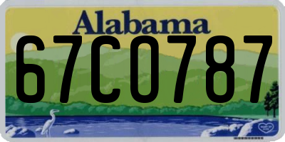 AL license plate 67CO787