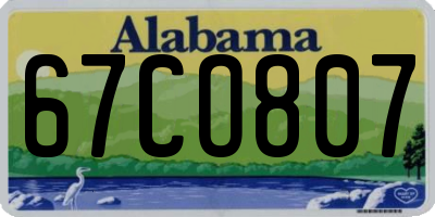 AL license plate 67CO807