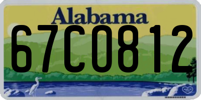 AL license plate 67CO812