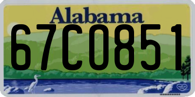 AL license plate 67CO851