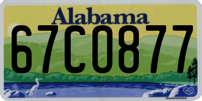 AL license plate 67CO877