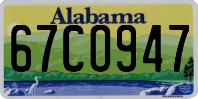 AL license plate 67CO947