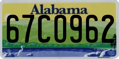 AL license plate 67CO962