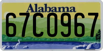 AL license plate 67CO967