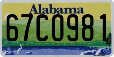 AL license plate 67CO981