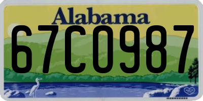 AL license plate 67CO987