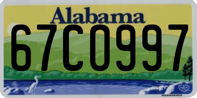AL license plate 67CO997