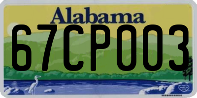 AL license plate 67CP003