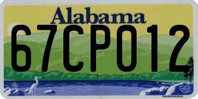 AL license plate 67CP012