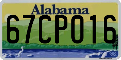 AL license plate 67CP016
