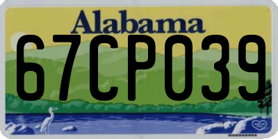 AL license plate 67CP039