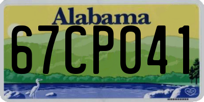 AL license plate 67CP041