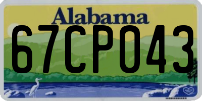 AL license plate 67CP043