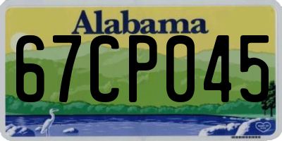 AL license plate 67CP045