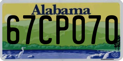 AL license plate 67CP070