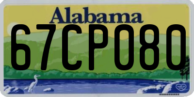 AL license plate 67CP080