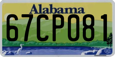 AL license plate 67CP081