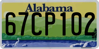 AL license plate 67CP102
