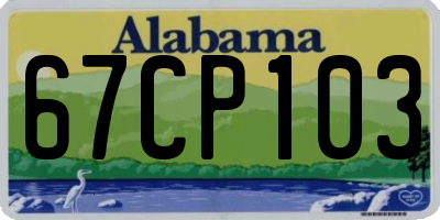 AL license plate 67CP103