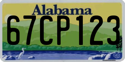 AL license plate 67CP123