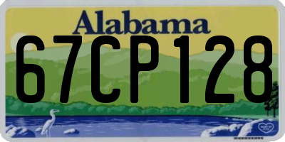 AL license plate 67CP128