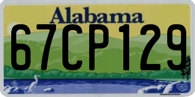 AL license plate 67CP129