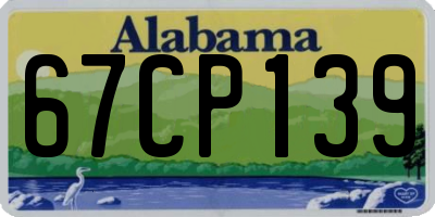 AL license plate 67CP139