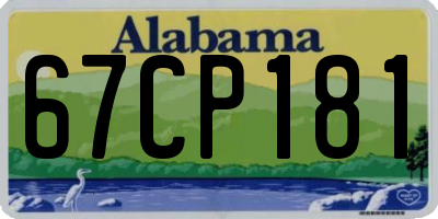 AL license plate 67CP181