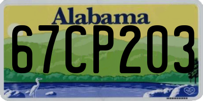AL license plate 67CP203
