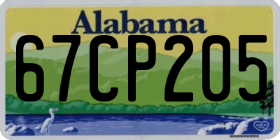AL license plate 67CP205