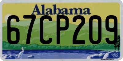 AL license plate 67CP209