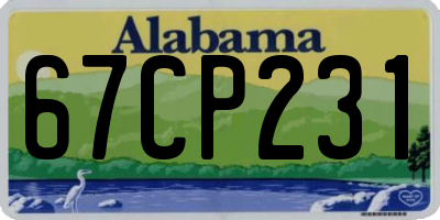 AL license plate 67CP231