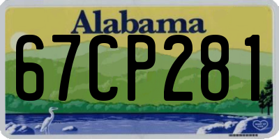 AL license plate 67CP281
