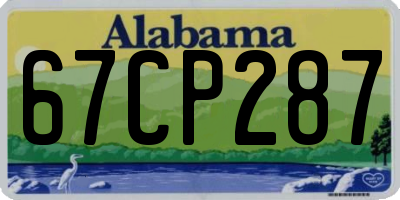 AL license plate 67CP287