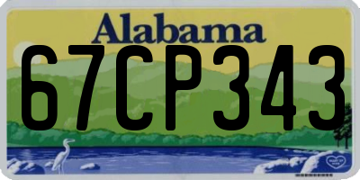 AL license plate 67CP343