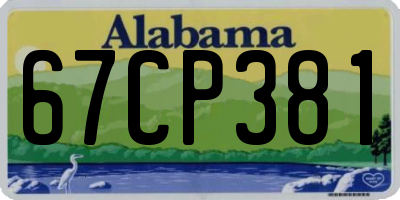 AL license plate 67CP381